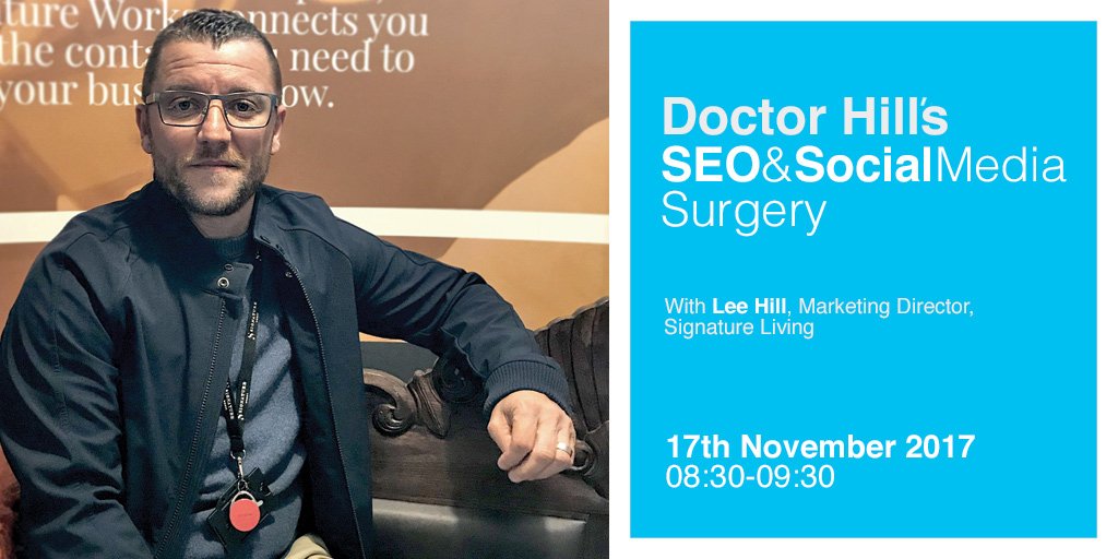 sigworks's tweet photo. We're excited to announce 'Up Close and Personal...' events - 'Dr Hill's SEO & Social Media Surgery'
Join us from Fri 17 November 2017 08:30am β 09:30am for what will no doubt be an unmissable event for all business looking to expand their social media
https://t.co/zWe4HeBMLw https://t.co/HvEP9greub