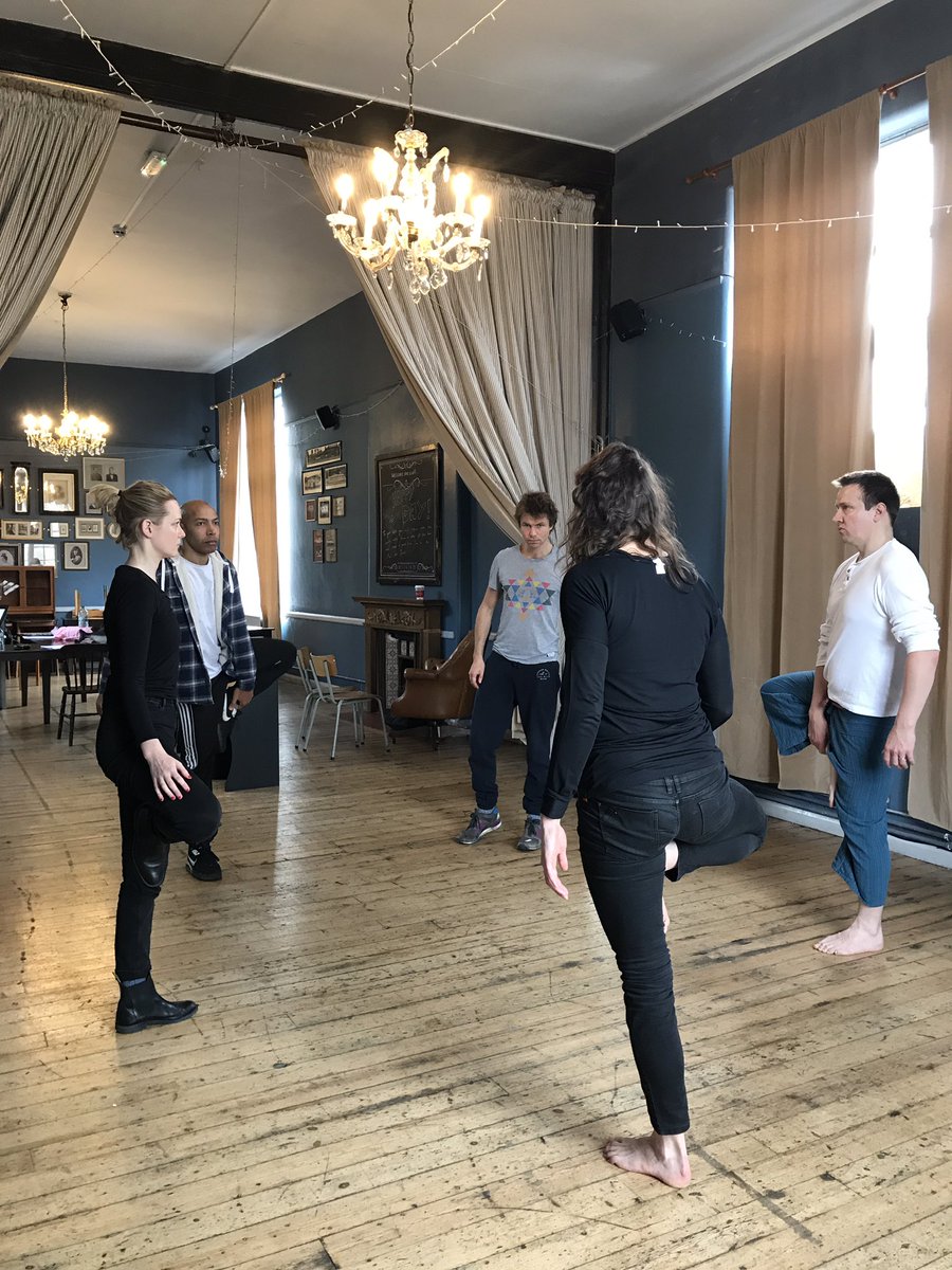 Gin_Chronicles's tweet image. The Misfits warming up for the day in an absolutely beautiful rehearsal space!