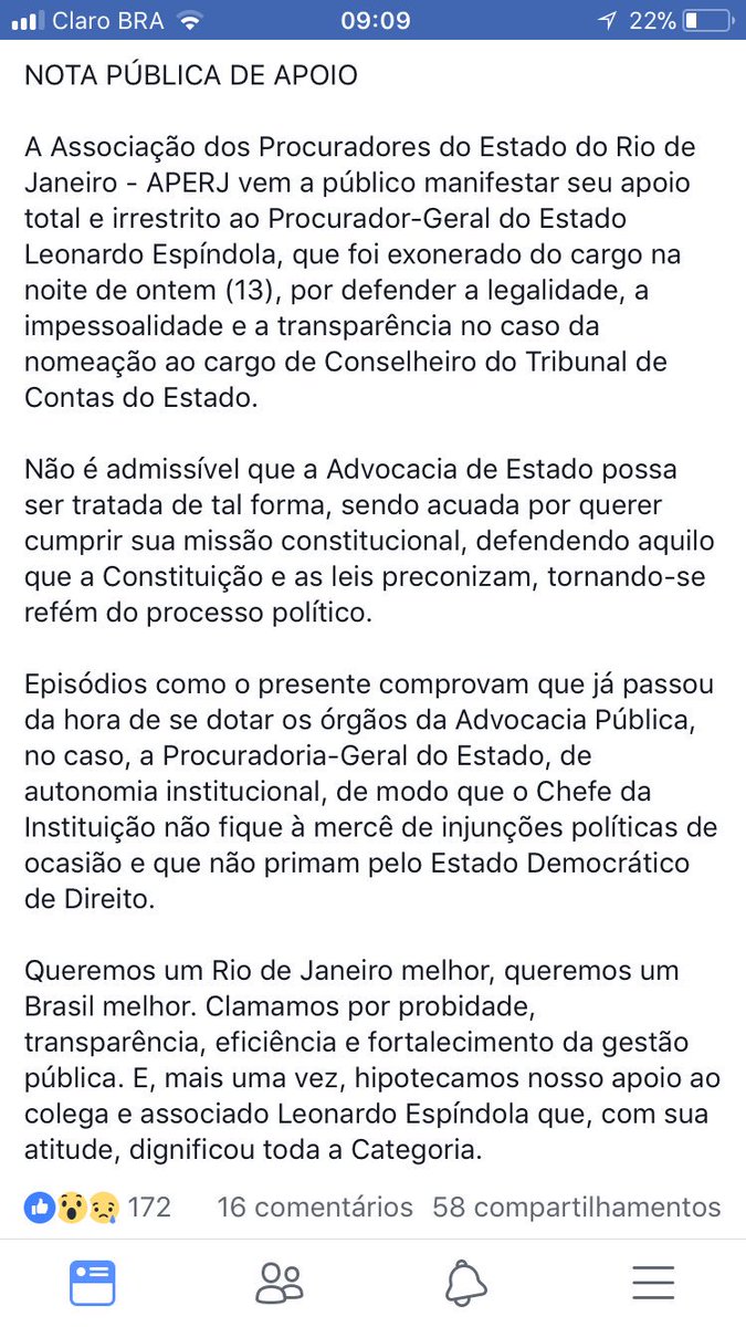 SDBProc's tweet photo. Parabéns a APERJ pela nota de apoio!Órgão de controle tem que ter autonomia!#PEC82 @marcelloterto @procuradores https://t.co/0uP23IC0fy