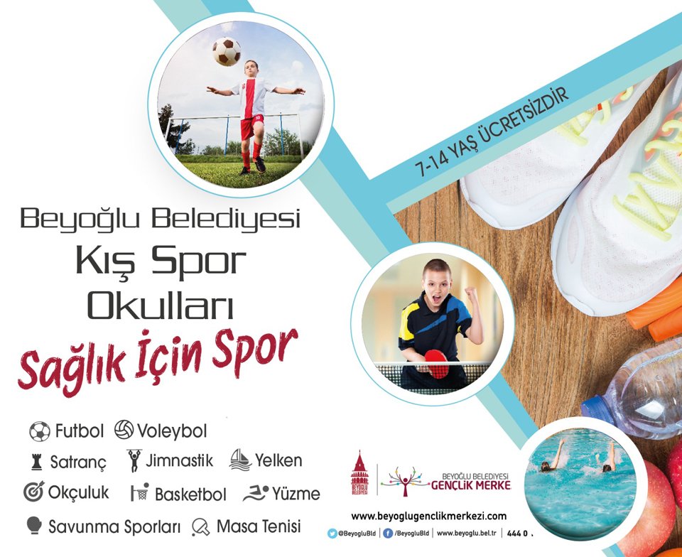 CozumBeyoglu's tweet photo. "Sağlık İçin Spor" 10 farklı branşta eğitim verilecek Kış Spor Okulları kayıtlarımız başladı! @AhmetMisbah https://t.co/Gsfah4YbGY https://t.co/VsDKwDtGFh