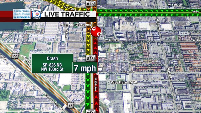Crash on SR-826 NB at NW 103rd St #traffic https://t.co/1gDfyXTsAh