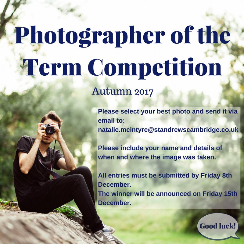 Our Photographer of the Term Competition now open to our students. Send your best photo by 8th December! #photography