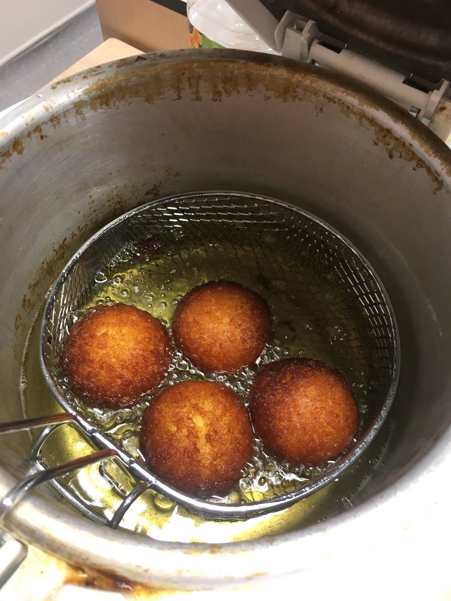 The other half of the group focused on Indian starters and desserts - making syrups infused with spices, shaping mixtures, frying and baking.