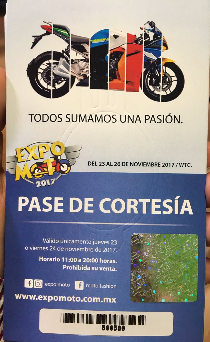 wtvbuenastardes's tweet photo. Tenemos 10 pases dobles para #ExpoMoto2017 del 23 al 26 de noviembre en #WorldTradeCenterCDMX ¡Escríbenos (Tu nombre completo)! #ALas9 https://t.co/LqZS7D4Rnb