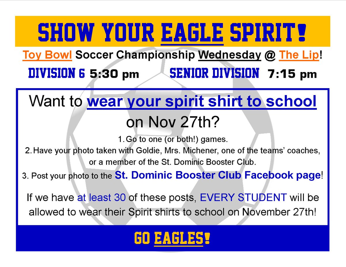 SDCSboosterclub's tweet photo. Eagles Soccer @ The Lip!  Wednesday at 5:30 &amp; 7:15! https://t.co/ek88PRgEY7