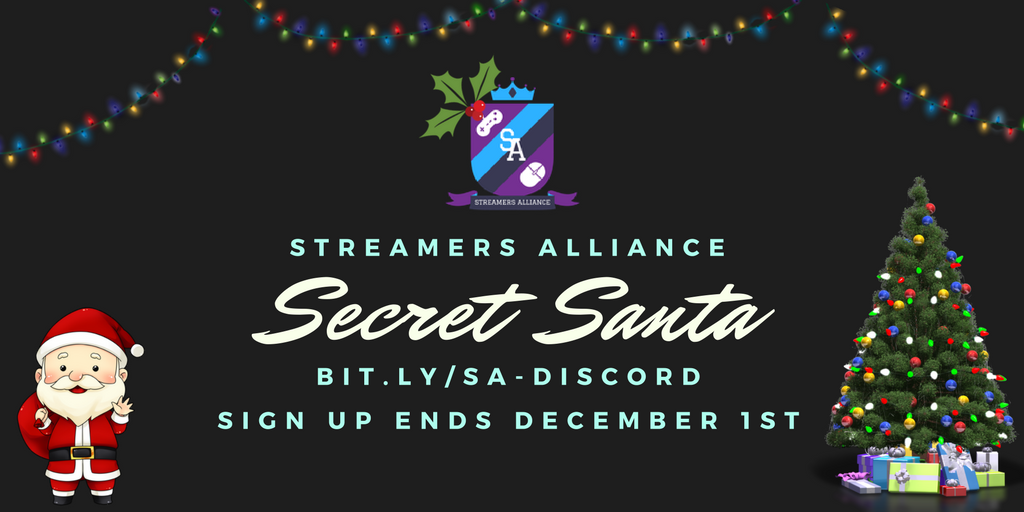 Streamers_All's tweet photo. 🎅 Ho ho ho! Join Streamers Alliance for our first Secret Santa event! 🎄

To participate, make sure you're a member of our discord!
https://t.co/kO55HYbHjp https://t.co/xhiIH1KCGe