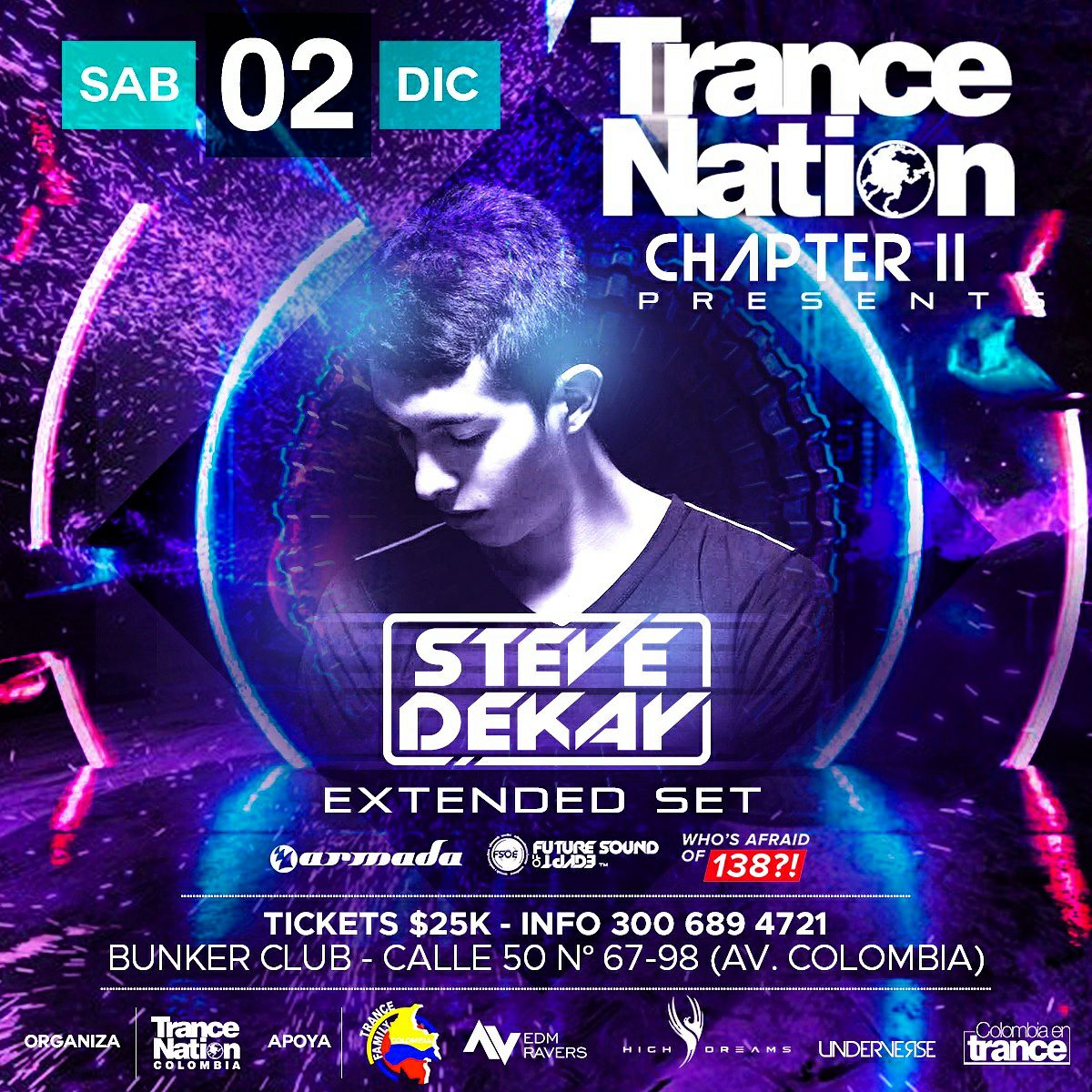 MedellinnMusic's tweet photo. @steve_dekay es un Dj productor Colombiano quien se ha destacado por sus participaciones en grandes sellos como Armada Music, FSOE, Black Hole 
Este 2 de Diciembre será el Lanzamiento Oficial de su Marca, en el segundo capitulo del #TranceNation The Búnker Club #Medellín https://t.co/akGcr5Vaxe