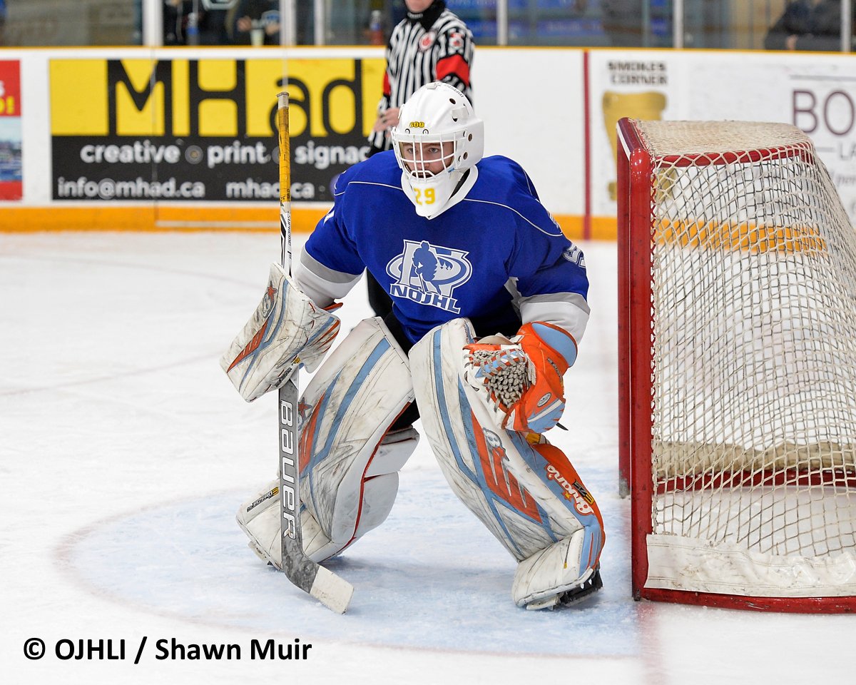 byrnemuir's tweet photo. LHJQ Burrows pressured right to the end with NOJHL holding on to a 1-0 victory thanks to goaltender Carter McPhail #31. https://t.co/sCMa2Cw79p