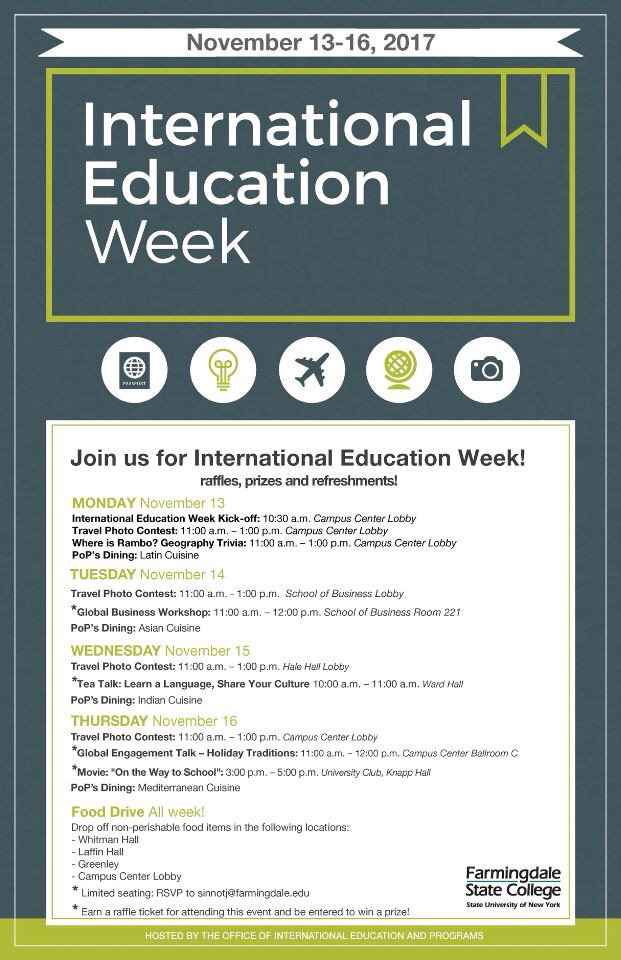 fsc_sga's tweet photo. Nov 13-16 international education week, come and support a great cause! https://t.co/UmCrAYgOuB