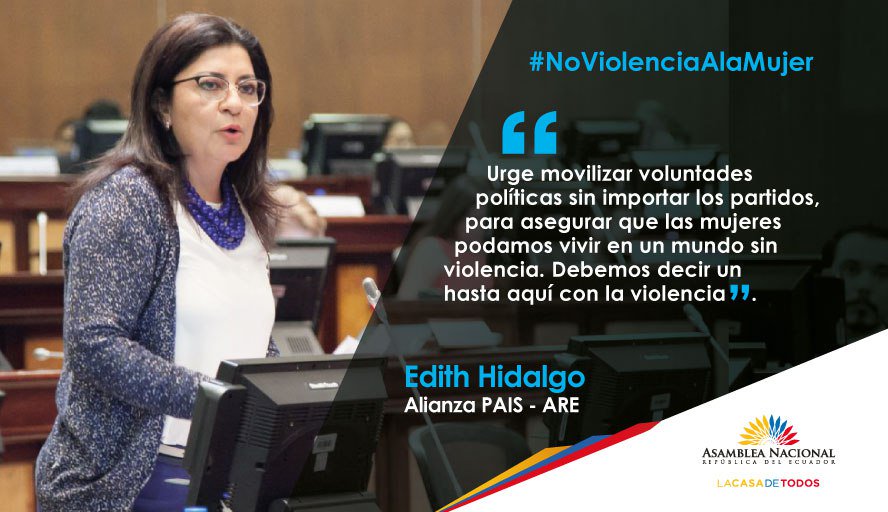 soljaramilloec's tweet photo. Asambleísta @EdithHidalgo2 alterna de @Rubn_Bustamante asistió hoy al pleno de la @AsambleaEcuador e intervino en el debate de la Ley de #NoViolenciaALaMujer
https://t.co/CNnT8iKUZ6