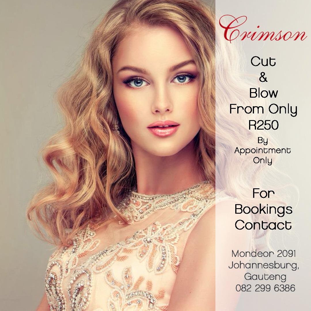crimsonstudio_'s tweet photo. Good hair doesn't happen by chance it happens by appointment. Contact #crimsonstudio today and get your cut &amp; blow for only R250
#hair #hairstudio #cut #blow #greathair https://t.co/h9HfmNfAnb