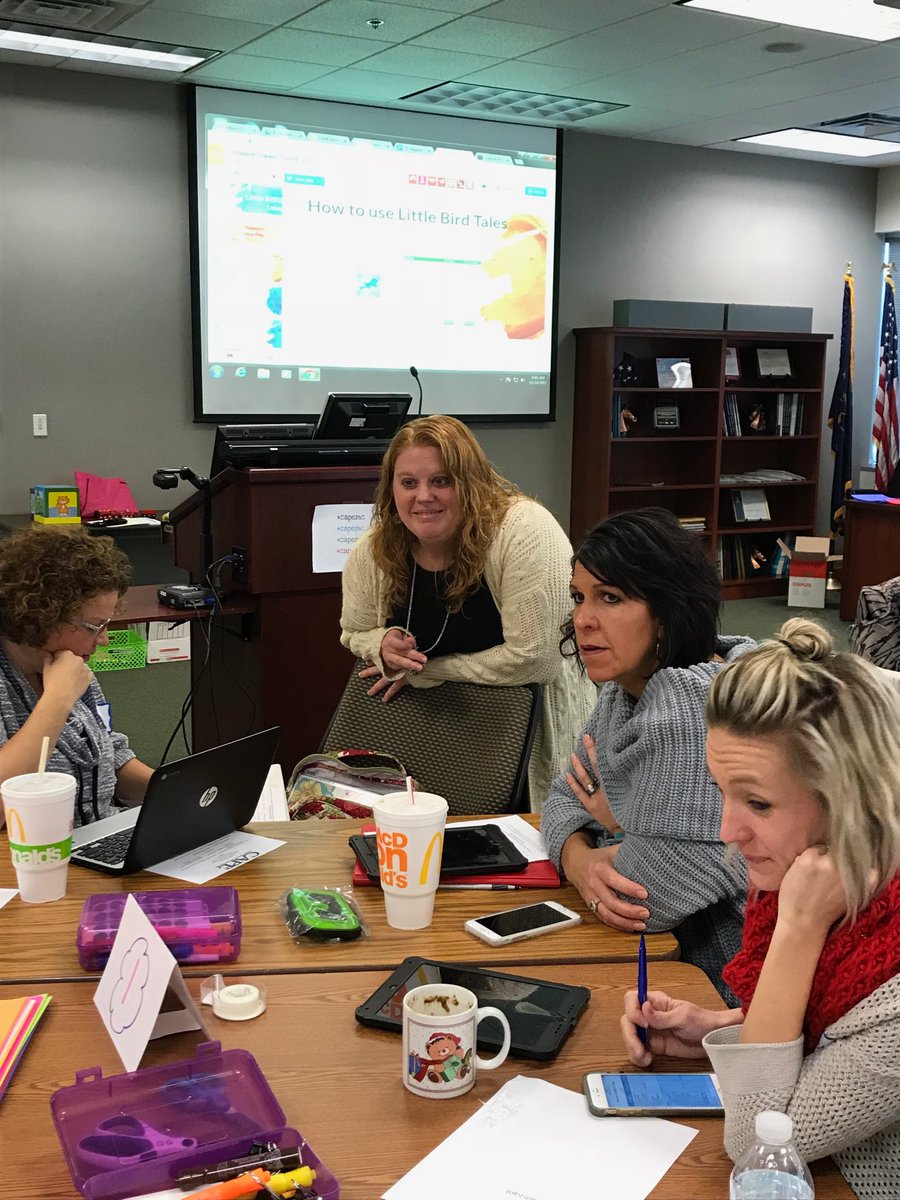 GayleGernand's tweet photo. CAPE TC learning how to to use Little Bird Tales. #capemc @ErikaJoMatthews https://t.co/puMVsVbWw1