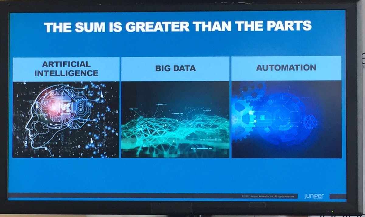 WyattKash's tweet photo. Machines using #AI can detect #cyber threats better than humans. - @JuniperNetworks CEO Rami Rahim @fedscoop #juniperforum https://t.co/JamzPCnqlV