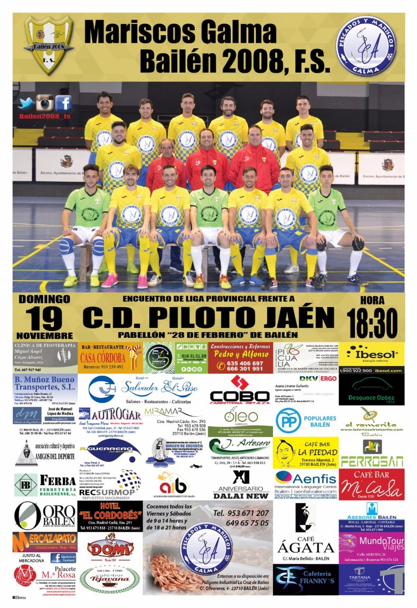 Bailen2008_FS's tweet photo. No falteis a la cita. Nos jugam el seguir siendo líderes. Esperam vuestro apoyo. Con la misma entrada sorteamos una 👕 de entrenamiento. OS ESPERAMOS. https://t.co/FMyk5uyySj