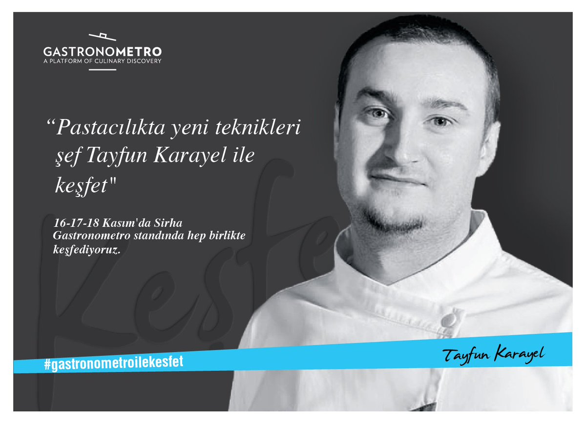 GastronometroTR's tweet photo. Gelenekselleşmiş tatlar ve modern pastacılık dünyasını yakın markajına alan Eğitmen Şef @tayfun_karayel  ile pastacılığın modern tekniklerini öğrenmek için #Sirha2017 de buluşuyoruz.
@SirhaIstanbul https://t.co/AAjwdPS3Ew