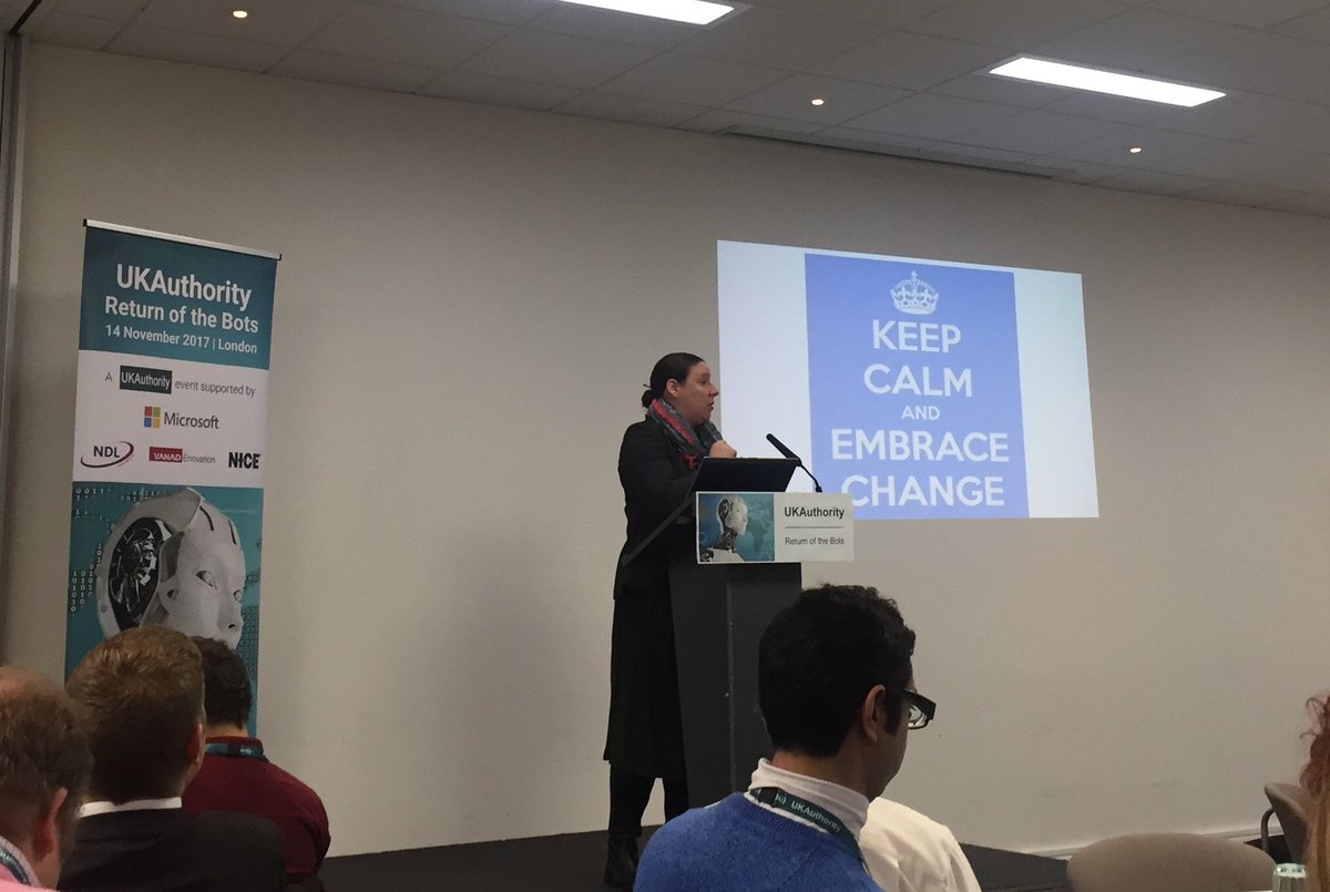 JonSRobertson's tweet photo. Highlight 2. Sue Daley @techUK stresses that 'we need to have a balanced debate on the topic #AI. This is key to getting the UK ready for AIโ @ChannelSwimSue #returnofthebots https://t.co/gQxvTOKLYy