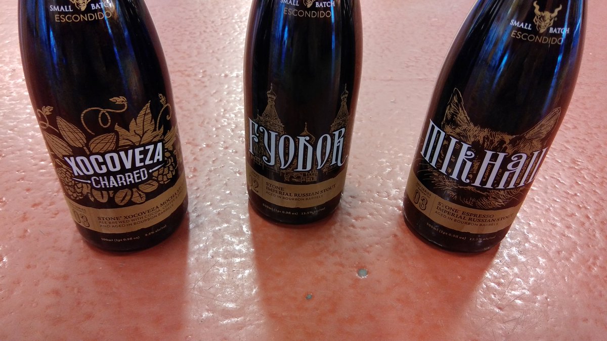 ftbsavoy's tweet photo. Some cool barrel aged @StoneBrewing beers just rolled in the door. Quite possibly better than some other Bourbonic Stouts you were maybe planning on stopping by soon to get? Available now! https://t.co/AYMN8Q3fKo