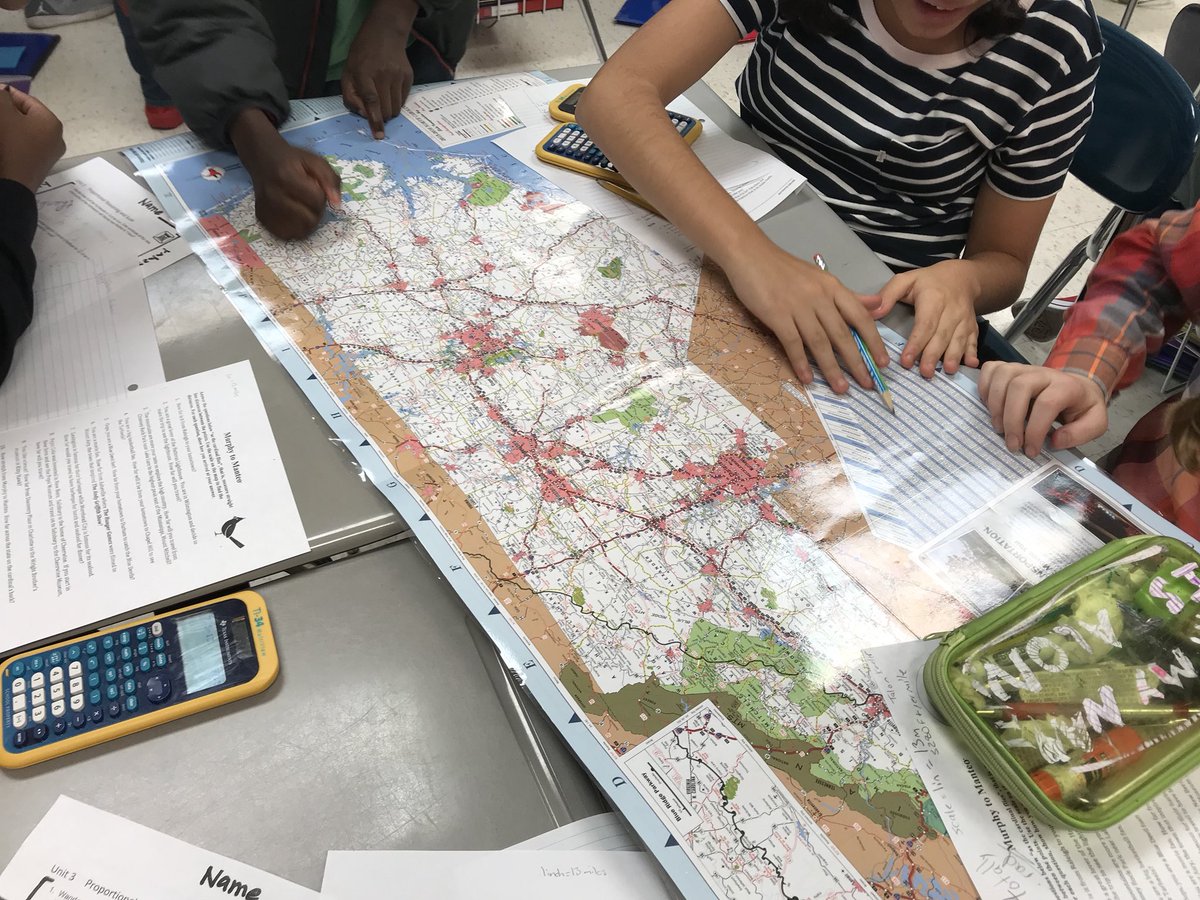 Mrs_MaffettEFMS's tweet photo. Working with maps to show scale!  From Murphy to Manteo we go!  We ❤️Math!!! https://t.co/qH2W9e4xeb