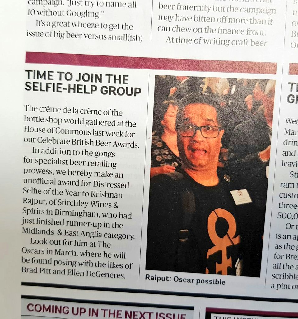 StirchleyWines's tweet photo. Krishan also made it to the back cover of the @DrinksRetailing News!
Sorry @hopburnsblack, he's been reprimanded. 😝
#SelfieHelp https://t.co/HwYVYSHcbQ