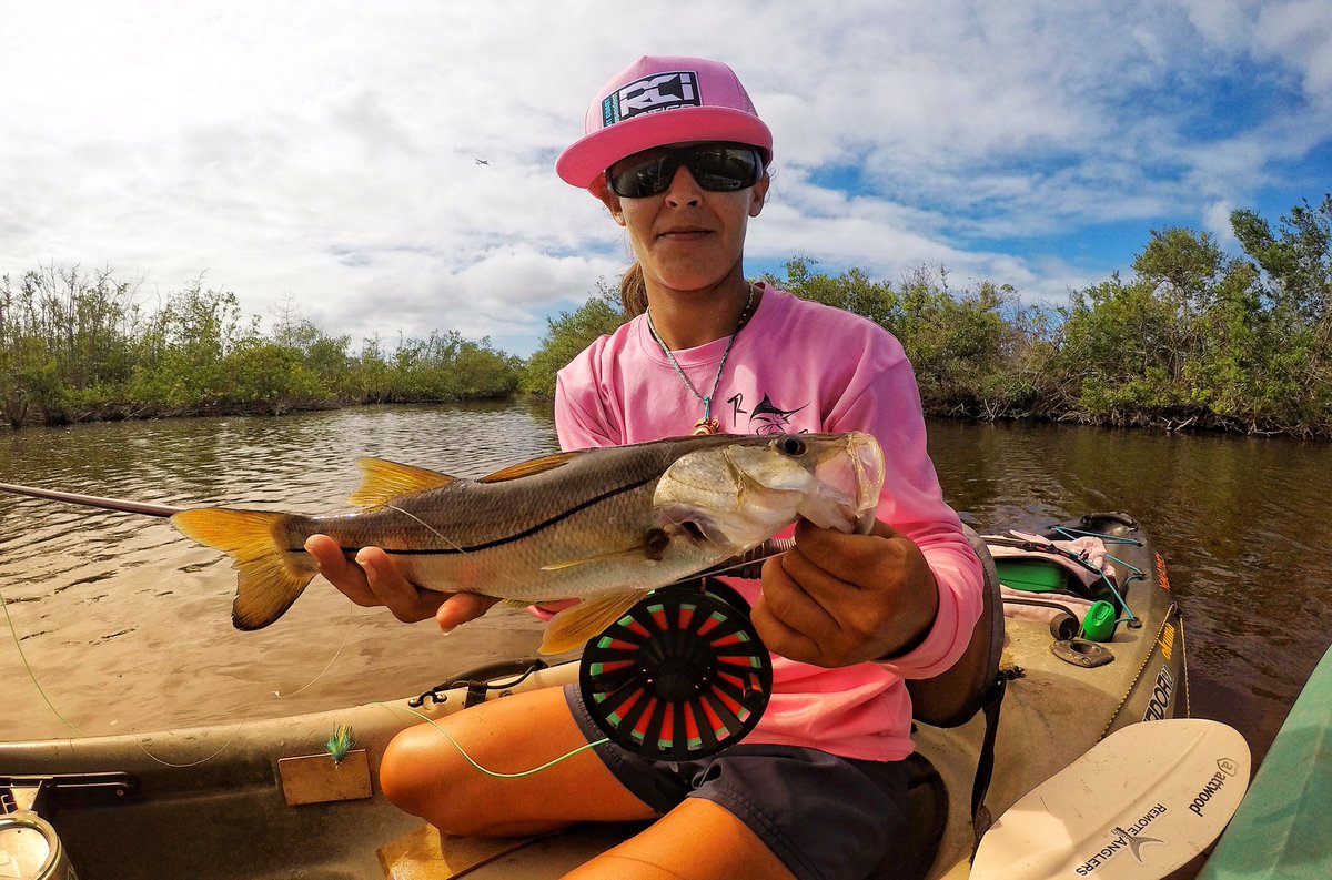 island_angler93's tweet photo. Flats were blowing, took it to the backwaters. Love playing with these little guys! #snooklets #girlswhofish #lifeonthefly #yakfishing https://t.co/yWFokfe5bx