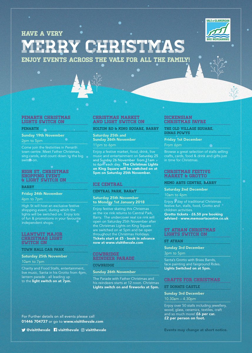 Penarth will be kicking off Christmas across the Vale this Sunday and find all your Christmas info here....