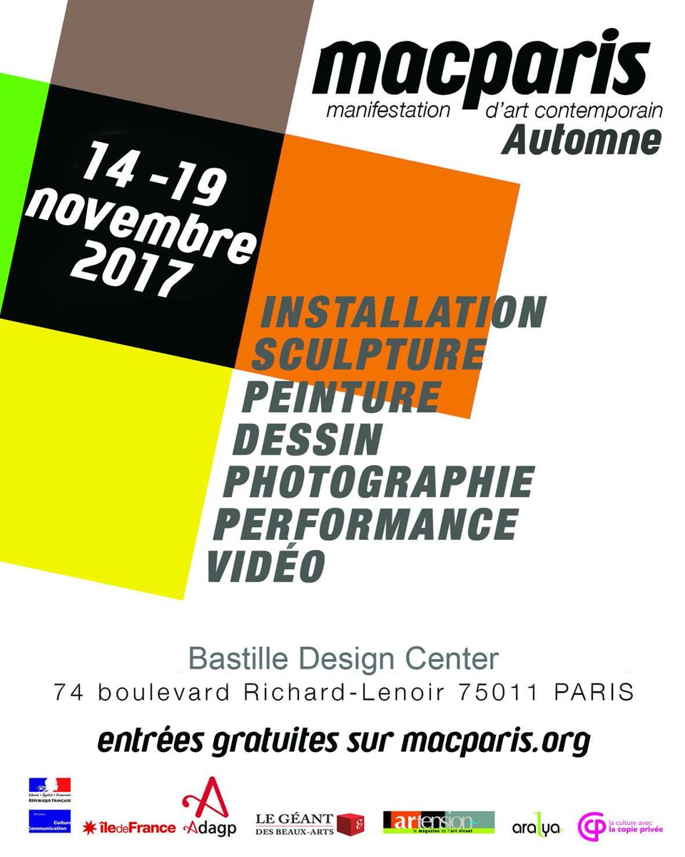 Artzup's tweet photo. #LouisaMarajo vous attend ce soir à partir de 18h pour le #vernissage du #salonMACPARIS au #BastilleDesignCenter, 74 boulevard Richard Lenoir #Paris 11eme!

L'#entrée est gratuite.

Durant toute la durée du salon elle sera présente de 14h à 20h. https://t.co/vna3Nk3AQQ
