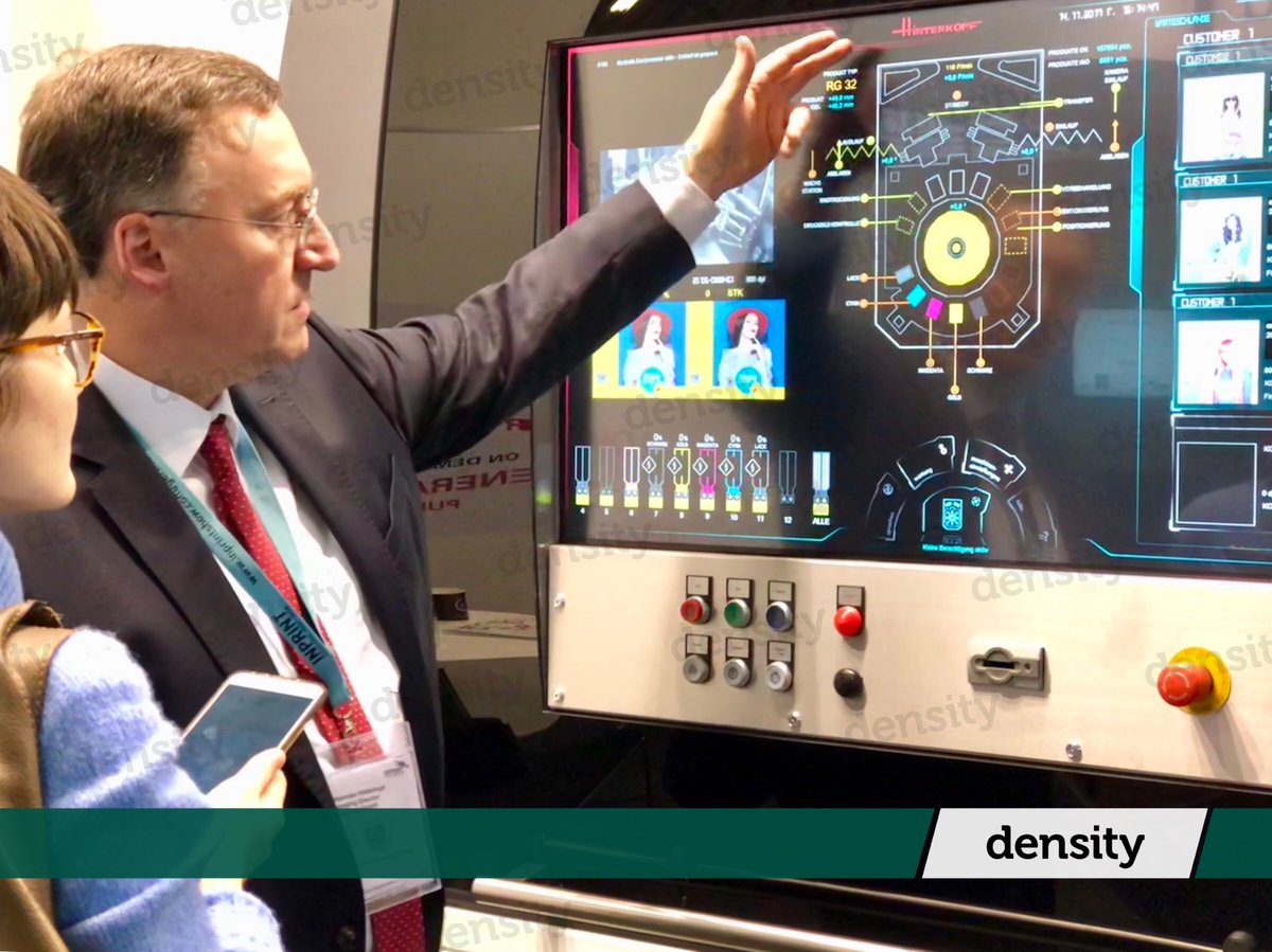 industrialdots's tweet photo. Mr. Alexander #Hinterkopf demonstrating the intuitive and easy to use interface of their second generation direct-to-object digital printing machine @InPrintLive #InPrint2017 https://t.co/15cXnlDhT7