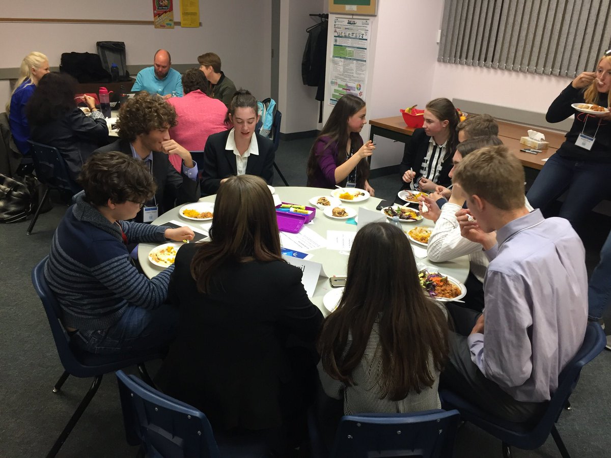 specedforever's tweet photo. Disarmament and Security Committee networking over lunch. #modelun2017 #hpecompetencies https://t.co/fyh26UrKk3