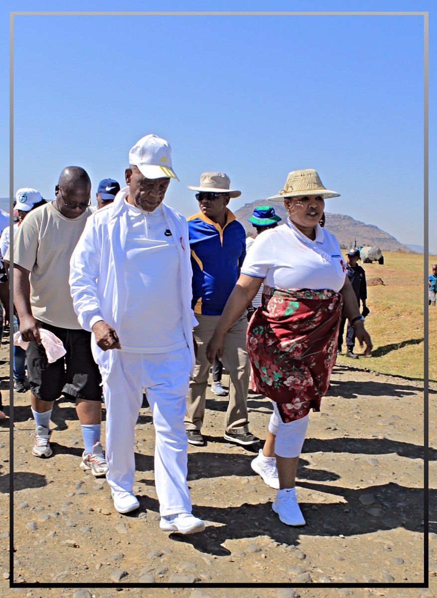 naclesotho's tweet image. The Right Honourable Prime Minister Dr. Motsoahae Thomas Thabane and the First Lady Mrs. 'Maisaiah Thabane led the "Walk a Mile in My Shoes" Health Walk on the 4th November, 2017 at Ha-Mokhalinyane to highlight the issue of access to health in the build-up to World AIDS Day 2017.