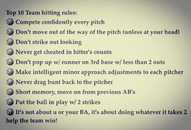 TroyPSilva's tweet photo. Top 10 “TEAM” hitting rules: https://t.co/EixI24chiT