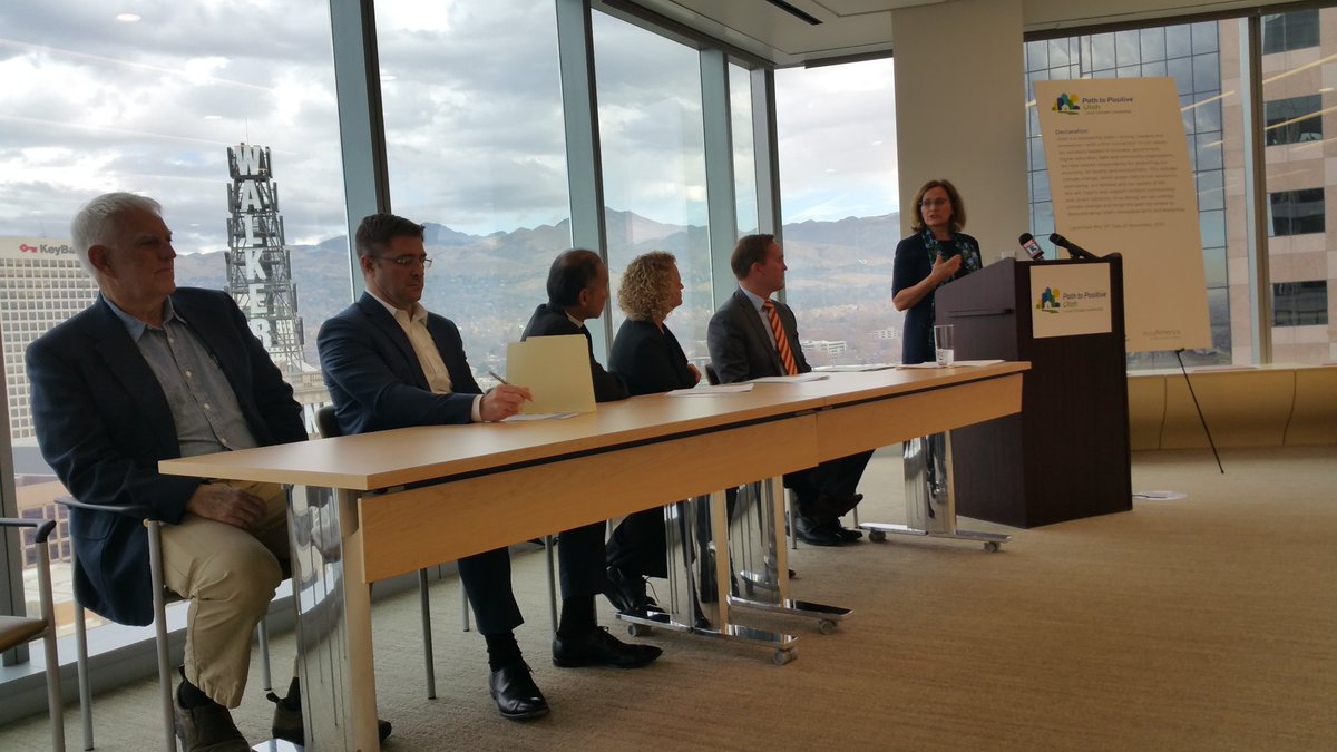 RepBriscoe's tweet photo. At Holland and Hart for kickoff of Path to Positive Utah: local climate Leadership. With @MayorBenMcAdams @slcmayor #utpol #ClimateAction https://t.co/NNRY1gjx7w