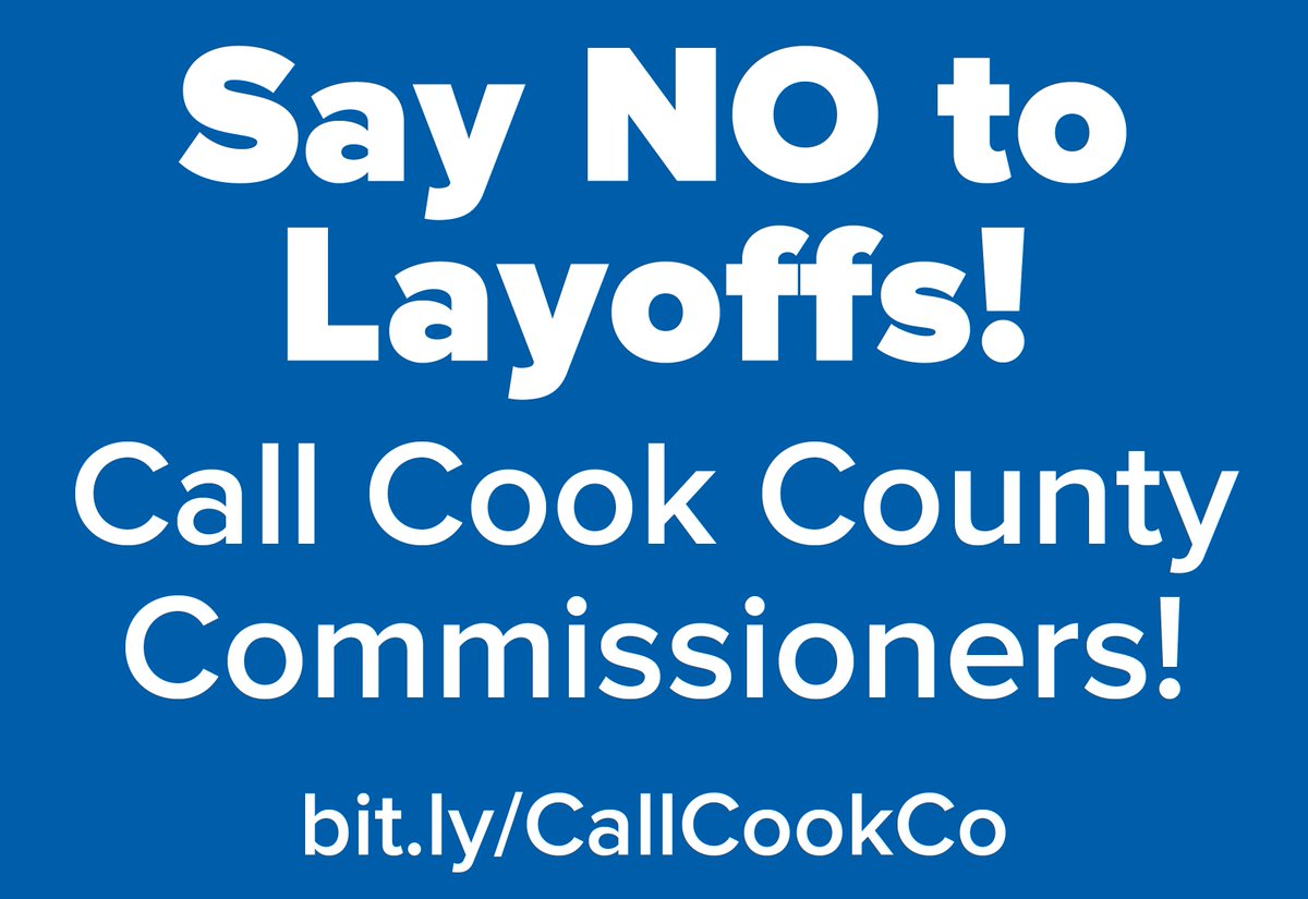 afscme31's tweet photo. Say NO to layoffs! Don't let Cook County lay off hundreds of probation officers, jail sergeants and lieutenants, and support staff. Call Cook County commissioners: https://t.co/vPVsjkNIrT https://t.co/0qE37bHEfA