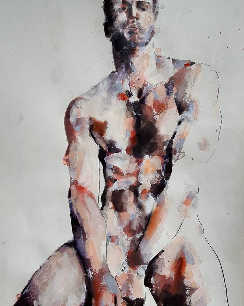 Male figure study in mixedmedia on paper. #fineart #drawings #illustration #contemporaryart #figurestudy #thebody … ift.tt/2zH8XId