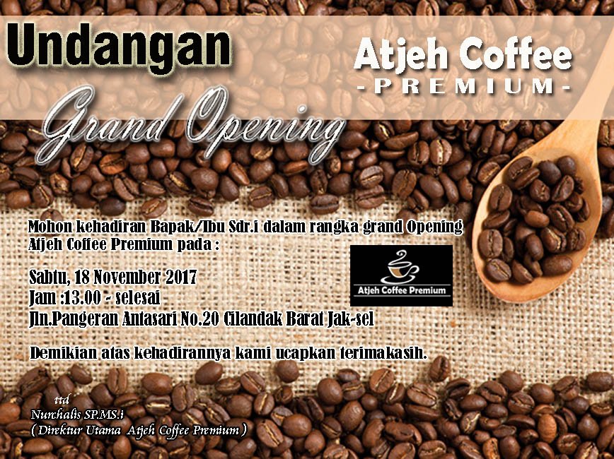 TJS86's tweet photo. Undangan grand opening... @AkbarTandjung_ @kopimantapABC @JualGamisJumbo @NgopiJogja @cobabelisatu @MieAcehCieRasa https://t.co/2SteYxZ6Ke