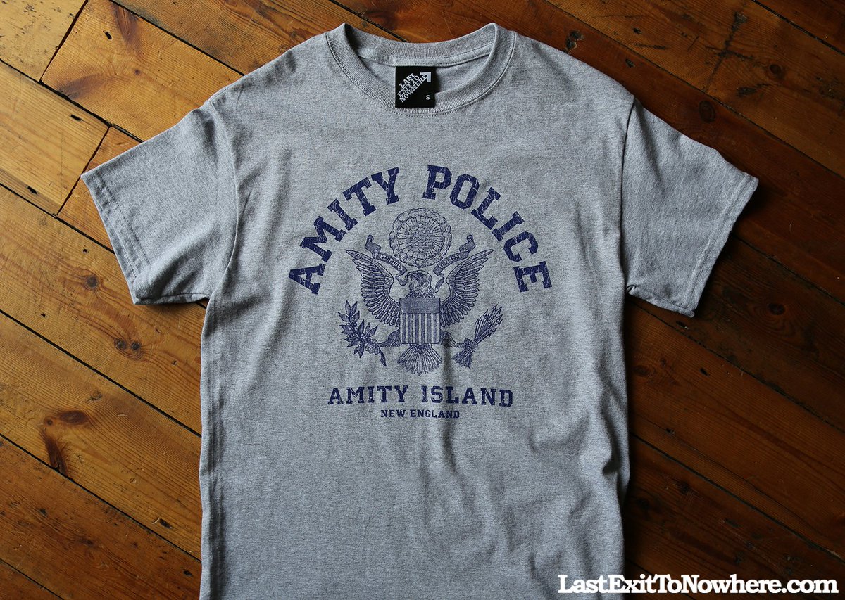 LASTEXITshirts's tweet photo. Competition time! We're introducing this NEW Amity Police grey marl version to the range this week, but before we do we're giving you the chance to WIN it! RT and FOLLOW to enter the competition! https://t.co/FgPCZLnanl
