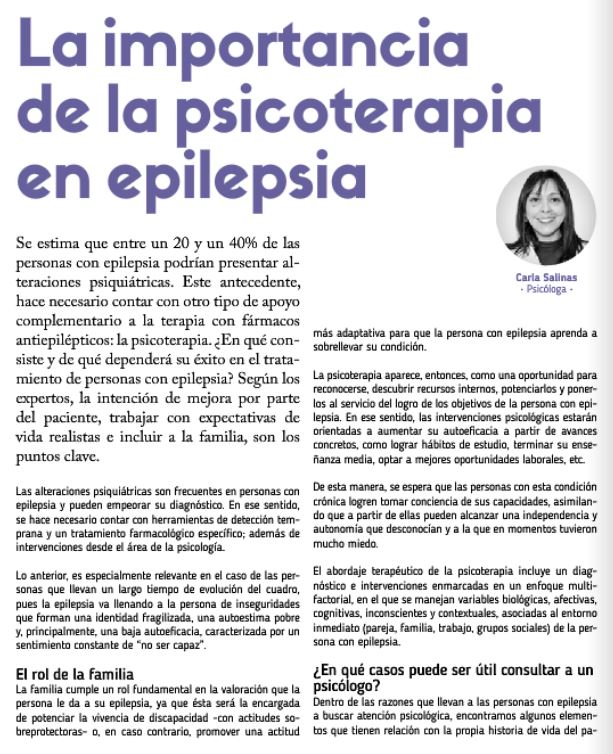 LigaEpilepsia's tweet photo. Es muy importante acompañar el tratamiento de epilepsia con psicoterapia. ¿Por qué? La información en este artículo (p.52) https://t.co/63PZKXSlas https://t.co/uyUiJnLazy