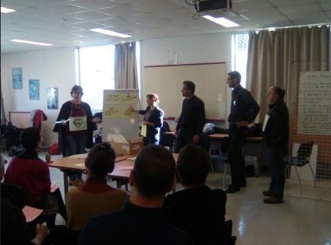 PrefAquitaine33's tweet photo. MEDIATHON à #Périgueux : présentation des premières pistes de solutions par les 5 équipes pour favoriser l'appropriation territoriale des projets #EnergiesRenouvelables. https://t.co/X58CSqi872