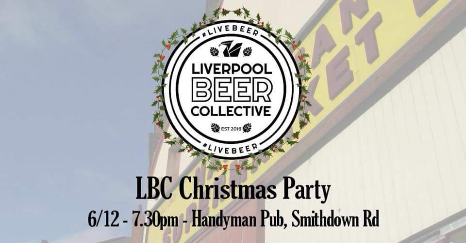 Ooh it's on! 

6th Dec at 7.30pm

The Liverpool Beer Collective Christmas party over <a href="/handymanSmarket/">HANDYMAN SUPERMARKET</a> / <a href="/handymanbrewery/">Beer</a> 

Who fancies coming to join us for a drink and Charity raffle? 😊