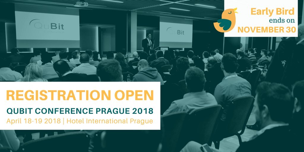 QuBitCon's tweet photo. Registration for QuBit Conference Prague 2018 is now OPEN! Don't miss the Early Bird Registration! It ends on November 30. #early bird #registration #qubitcon #Prague https://t.co/wCa20iJOxo
