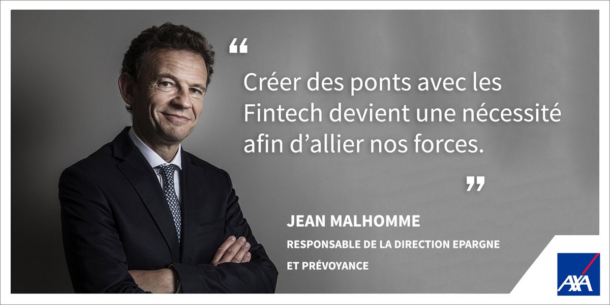 AXAFrance's tweet photo. "Les innovations technologiques portées par les #Fintech nous poussent à mettre le digital au service de nos distributeurs, afin d'améliorer l'expérience client" @MalhommeJean #DigitalAXA https://t.co/YV0NbkOWJq