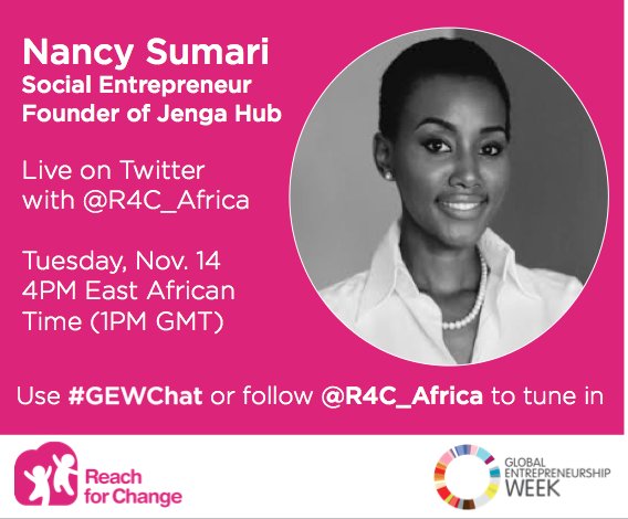 R4C_Africa's tweet photo. Today we have @NancySumari, a #socent from #Tanzania, and founder of @JengaHub, a makers space and learning lab that supports children and youth to build their digital literacy skills. #GEWChat https://t.co/mDoSnkd7hp