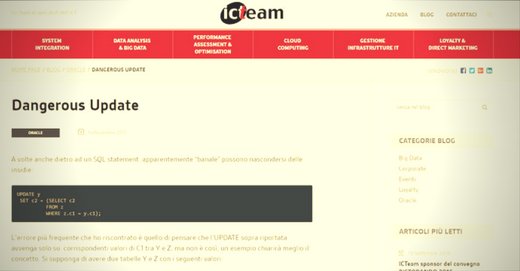 ICTeamSpa's tweet image. icteam.it/blog/dangerous… Dangerous Update ovvero a volte anche dietro ad un #SQLstatement  apparentemente “banale” possono nascondersi delle insidie @dosettembrino #perfomanceteam #oracle #sql #exists #pk #merge