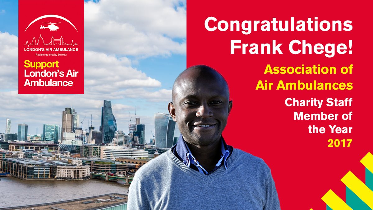 Congratulations to Frank Chege, the winner of Charity Staff Member of the Year at the @AsoAirAmbulance Awards, recognised for providing outstanding long-term patient care and inspiring others to do the same

bit.ly/2zHOzVc