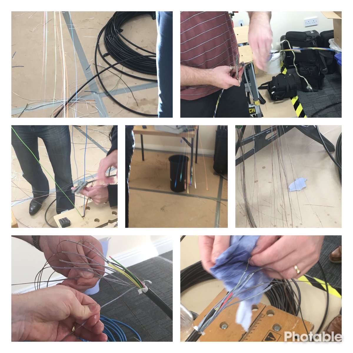 Fibre_training's tweet photo. Cutting the tubes and decreasing the fibres in preparation for jointing is next up for our #COFI guys #fibre #optic #training #telecom #telecomsengineer https://t.co/TupieCODt5