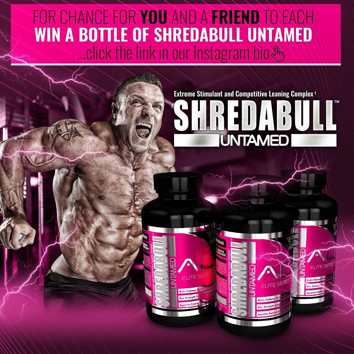 "FOR CHANCE FOR YOU AND A FRIEND TO EACH WIN A BOTTLE OF SHREDABULL UNTAMED™
ENTER YOUR NAME and EMAIL HERE and follow these instructions..goo.gl/mh3412
*Exclusive Internet Offer. Available to worldwide residents