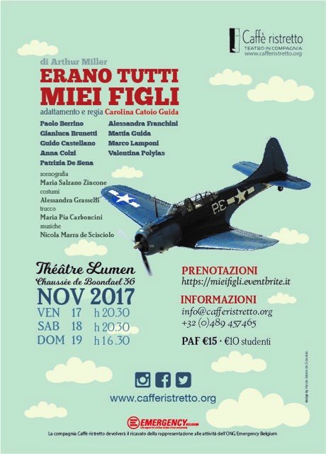 EMERGENCY_BE's tweet photo. This week-end the theatre company #CaffèRistretto with their new play #EranoTuttiMieiFigli will support @emergency_ong. Info and tickets via https://t.co/zcAr2yHAKk - All the proceeds will go to @EMERGENCY_BE https://t.co/hbbHp1Pq6t