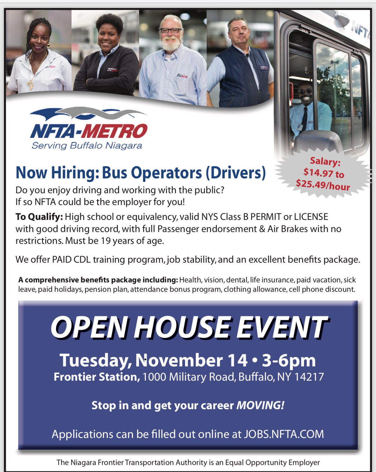 Metro Bus & Rail on Twitter: "Come by 1000 Military Rd today from 3-6 and  see for yourself what @nfta_wny has to offer. #comeonboard  https://t.co/g8r2jjtkNR" / Twitter