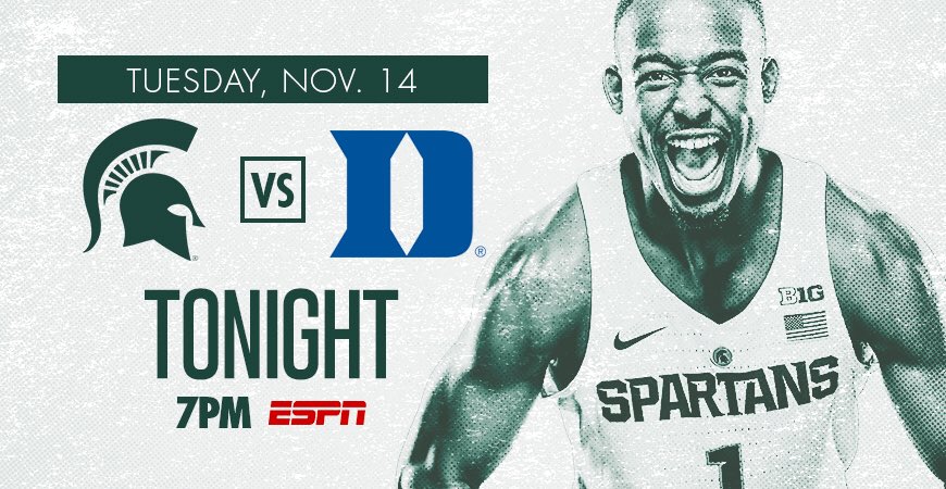 MSU_Basketball's tweet photo. Big city, bright lights. 

TONIGHT 🏙🏀

@championclassic 

#GoGreen https://t.co/Y4tKgsee9V