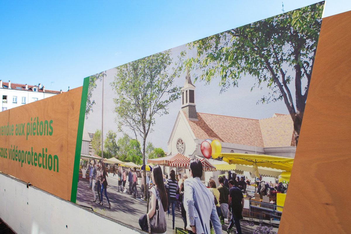 celize's tweet photo. Une communication de chantier sur une palissade bois : démarche éco-responsable & intégration dans la ville #lagarennecolombes 🌿🌳#comchantier - https://t.co/oCeSo8ShbJ https://t.co/ByLhjGnmWi