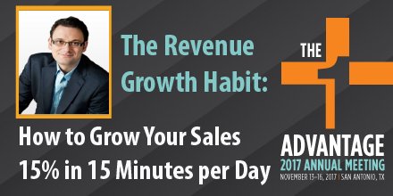 KatCooper_NACD's tweet photo. How can you grow your sales 15% in 15 mins/day? Ask @alexgoldfayn at #NACDAM17 https://t.co/Qynwp2wU1p https://t.co/t2QQIJYdXA